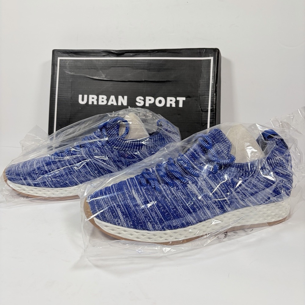 Urban Sport by J/Slides Stretch Knit Sneaker Blue Size 9 Hiking Running Walking